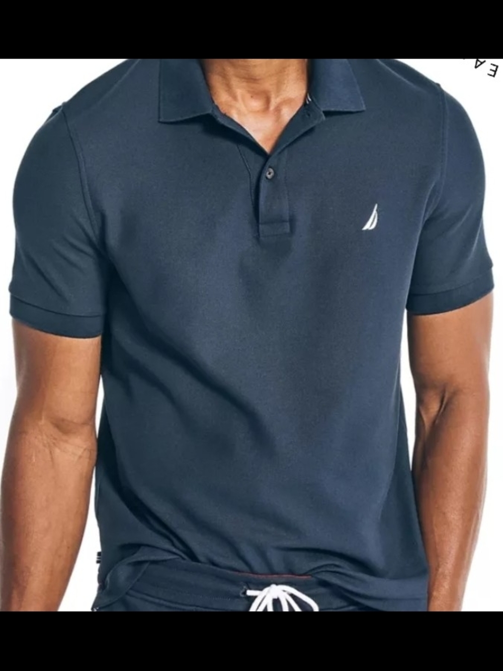 Nautica Men's Navy Short-Sleeve Polo with Sail Logo